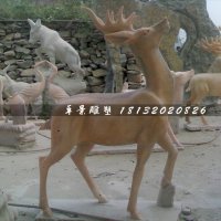 石头鹿，石雕鹿雕塑，1.2米高石雕鹿
