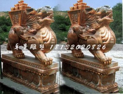 石雕麒麟雕塑,驮宝麒麟雕塑