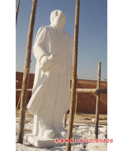 汉白玉毛主席雕塑，石头毛主席雕塑 (2)