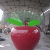 玻璃钢苹果雕塑，仿真苹果雕塑