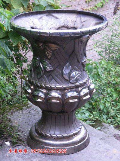 铜雕花盆铜花盆 (2)