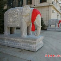 大象石雕，仿古大象石雕