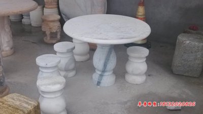 大理石石桌石凳，公园石桌石凳 (1)