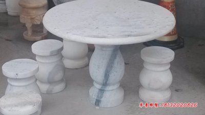大理石石桌石凳，公园石桌石凳 (2)
