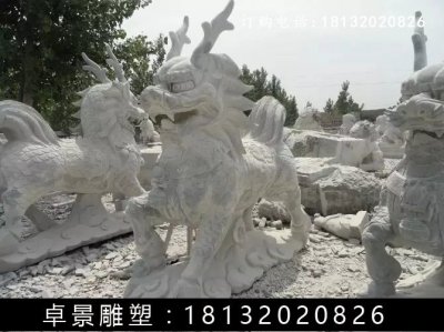 麒麟石雕，仿古麒麟雕塑 (2)