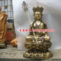 地藏王菩萨铜雕，鎏金铜地藏王菩萨雕塑