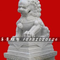 石狮子雕塑，汉白玉狮子雕塑