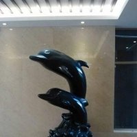海豚铜雕，动物铜雕