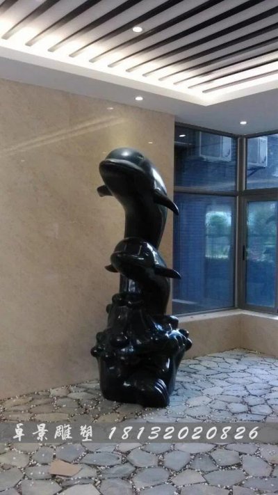 海豚铜雕，动物铜雕 (2)