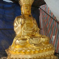 地藏王菩萨雕塑，贴金铜地藏王菩萨雕塑