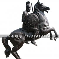 西方古典战士铜雕，广场古典人物雕塑