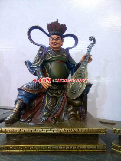 四大天王铜雕,铜雕彩绘雕塑 (2)