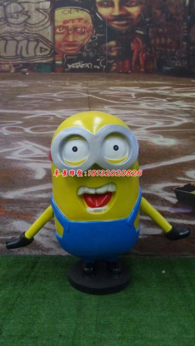 玻璃钢小黄人，卡通玻璃钢雕塑 (4)