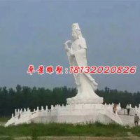 观音菩萨石雕，汉白玉观音石雕