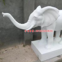 汉白玉大象，石雕大象