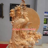 晚霞红凤凰石雕,公园景观石雕