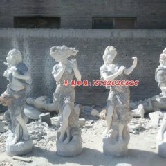 吹拉弹唱石雕,汉白玉西方人物石雕