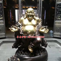 弥勒佛铜雕,贴金弥勒佛雕塑
