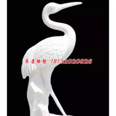 丹顶鹤石雕,汉白玉仙鹤雕塑