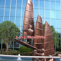 帆船铜雕，广场帆船景观铜雕