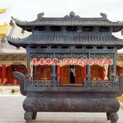 佛光普照铜雕香炉,寺庙香炉雕塑