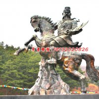 关公骑马雕塑，广场景观铜雕