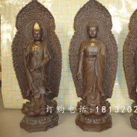 东方三圣铜雕，铸铜东方三圣雕塑，西方三圣铜雕