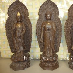 東方三圣銅雕，鑄銅東方三圣雕塑，西方三圣銅雕