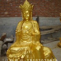 地藏王菩萨铜雕，贴金地藏王菩萨雕塑