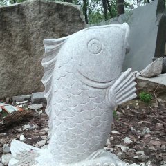 大理石鯉魚雕塑，魚石雕