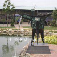 酒樽喷泉，公园景观铜雕