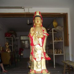 观音菩萨铜雕,立式观音菩萨铜雕,彩绘观音菩萨铜雕