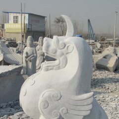 独角兽石雕,汉白玉神兽石雕