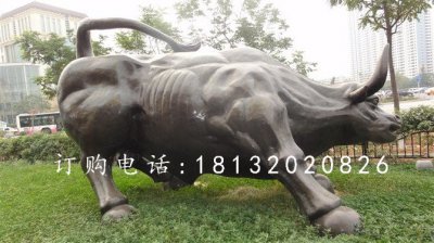 华尔街牛铜雕，广场铜牛雕塑 (1)