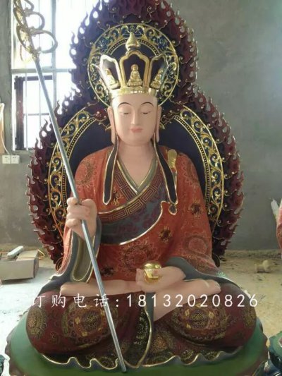 玻璃钢地藏王菩萨，佛像雕塑 (2)