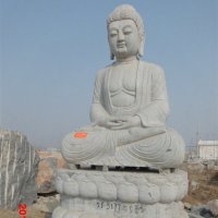 大理石如来佛雕塑,坐式佛像石雕