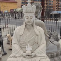 地藏菩萨石雕，大理石坐式佛像雕塑