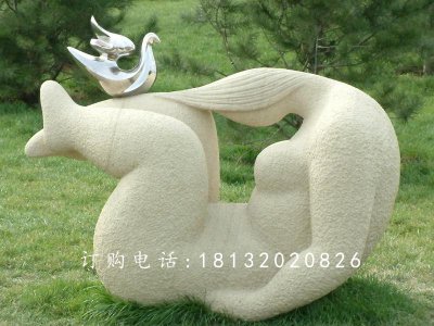 抽象女人石雕，公园景观石雕