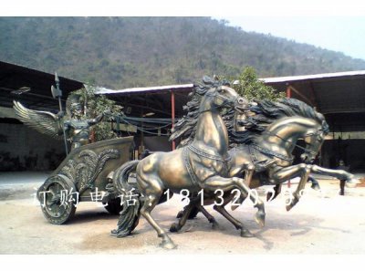 阿波罗战车铜雕，广场景观铜雕