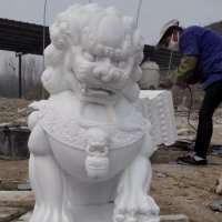 北京狮石雕，汉白玉狮子石雕