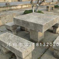 方桌石雕，长凳石雕，公园石桌凳