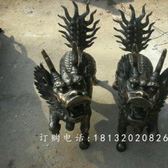 麒麟铜雕,小型青铜麒麟