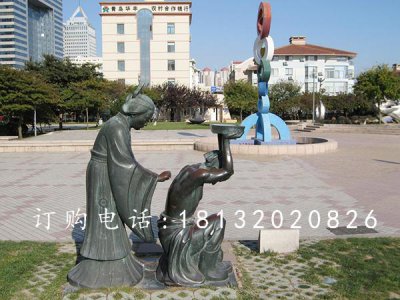 广场人物雕塑，公园古代人物铜雕