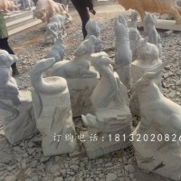 十二生肖动物石雕，仿古动物石雕