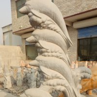 海豚石雕，公园动物石雕