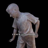 小男孩铜雕，公园人物铜雕