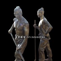 古代人干农活铜雕，公园景观铜雕