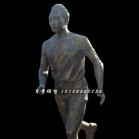 跑步铜雕，公园现代人物铜雕