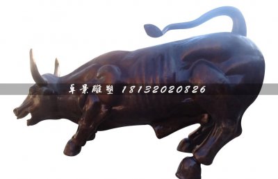 华尔街铜牛，广场动物铜雕 (2)