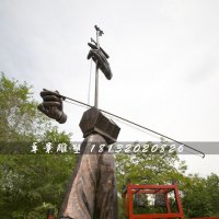 拉二胡铜雕，公园景观铜雕